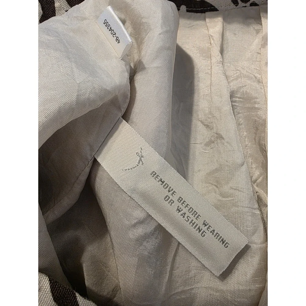 ANN TAYLOR LOFT BROWN/CREAM FLORAL‎ LINEN BLEND STRAIGHT SKIRT  MISSES 8